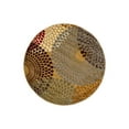 thumbnail image 3 of 4' Beige and Burgundy Circular Pattern Round Area Throw Rug, 3 of 7