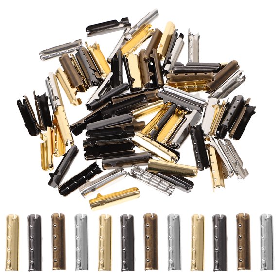 80pcs DIY Shoelaces Head Copper Shoelaces Tips Head Repair Shoe Lace Tips Replacement Bullet Shaped Aglet Tips Smooth Ends