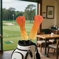 thumbnail image 4 of Yuyamidu Orange Golf Club Head Covers for Woods, Driver, Fairway, Hybrid Waterproof PU Leather Golf Head Cover Fashion Golf Headcover, 4 of 7