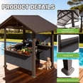 thumbnail image 6 of Miekor 9.4X6.2 FT Hardtop Grill Gazebo, Gable Outdoor Grill Gazebo with Storage Shelves & Resin Shade System, Galvanized Steel Metal Hard top Gazebo for Patio Backyard Garden -Brown No.9032, 6 of 8