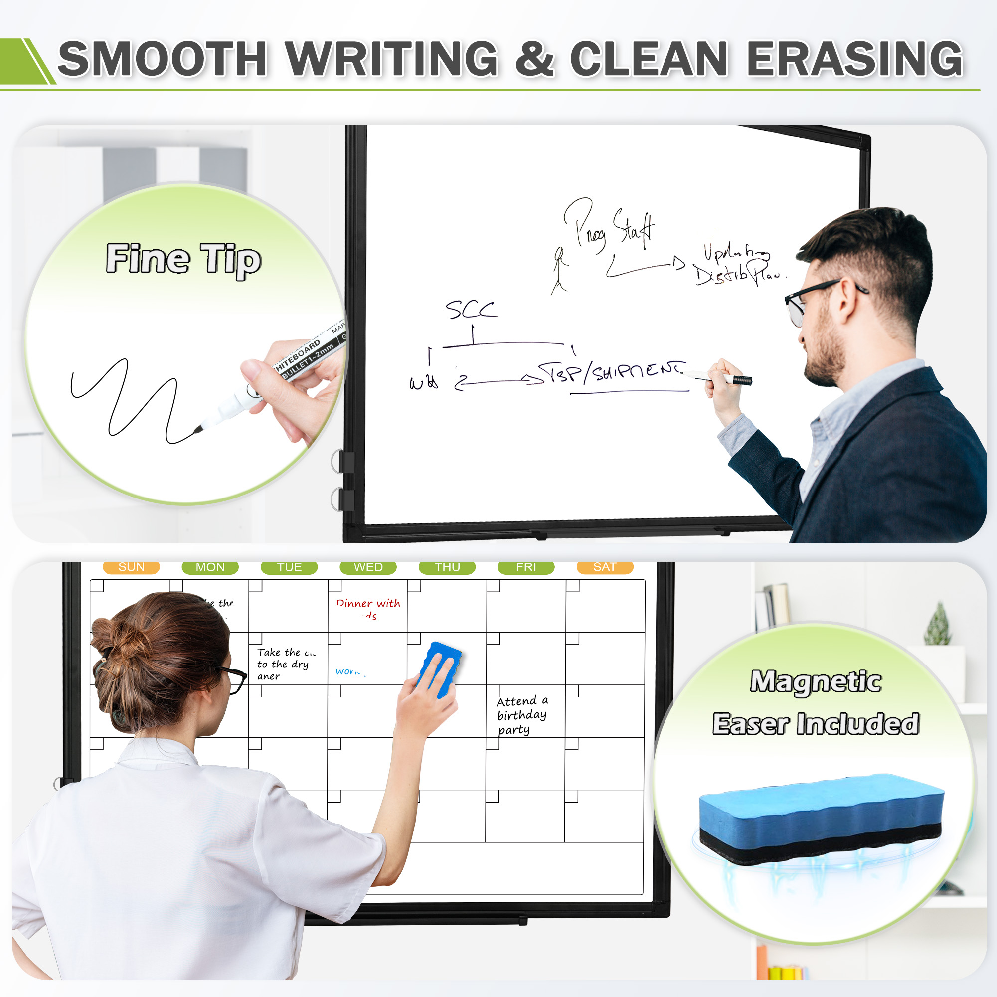 Dollar Boss Double-Sided Magnetic Dry Erase Calendar 24x18 photo 7