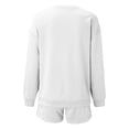 thumbnail image 6 of Laipiong 2 Piece Sets for Women 2026 Trendy Long Sleeve Solid Color Sweatshirt and Joggers Shorts Suits Casual Loose Fit Outfits short sets women 2 piece outfits vacation, 6 of 6