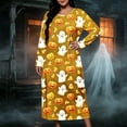 thumbnail image 4 of SELONE Plus Size Nightgowns for Women Long Long Sleeve Sleepshirt Ghost Pumpkin Sleep Dress Halloween House Dress, 4 of 8