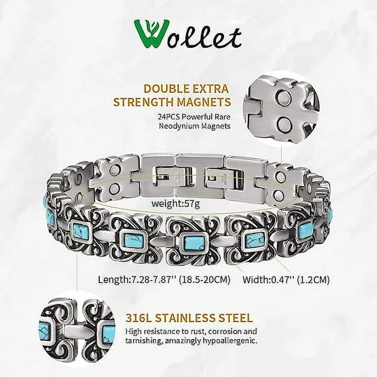 Solid Stainless Steel Magnetic Bracelets for Women Ladies with