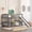 Grey, variant on Harper & Bright Designs Twin over Twin Low Bunk Bed with Slide, Multifunctional Wooden Floor Bunk Bed Frame with Small Door for Boys Girls, White