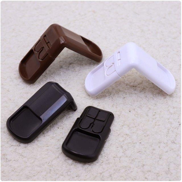 Productos de seguridad para bebés Cerradura para armario/Cerradura para gabinete/Cerradura para puerta de gabinete Cerradura de ángulo recto de 90 grados con doble cierre blanco