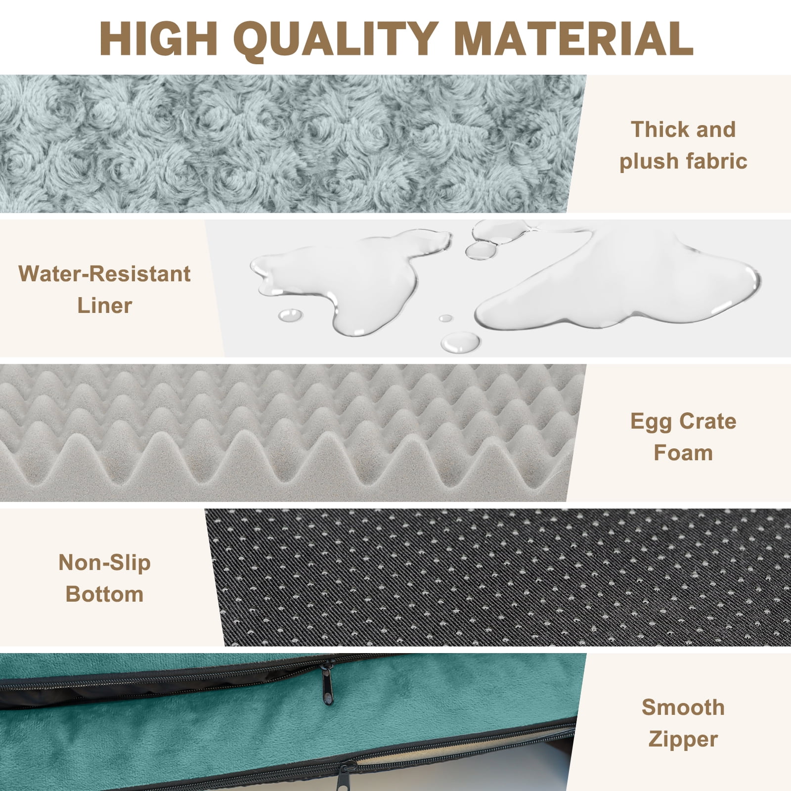 PayUSD Dog Bed for Large Medium Small Dogs Orthopedic Waterproof Dog Sofa Bed Non Slip Pet Couch with Removable Washable Cover Supportive Foam M to XXL