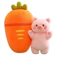 thumbnail image 2 of Juguete de zanahoria de peluche, almohadas de verduras, escondite de zanahoria con cremallera para San Valentín Cerdo de 40 cm., 2 of 9