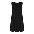 thumbnail image 6 of SERTG Kids Girls Sleeveless Solid Color Dress with Pocket Waist Spring Summer Fashion Dance Practice Comfort Fit Children Casual Dress(Black,11 Years), 6 of 9