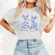 thumbnail image 3 of Camisetas de Manga Larga de las Mujeres Estampado de Pascua Cuello Redondo Suelto Casual Blusa Primavera Verano Top, 3 of 5