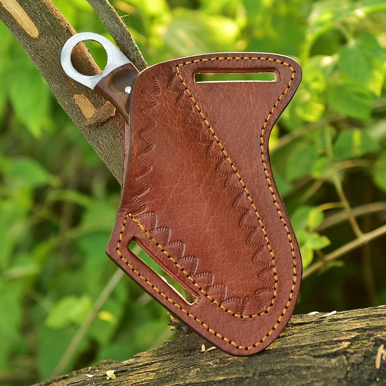 Fixed Blade Hunting Forged Tracker Knife - 8 Inches Carbon Steel Razor Sharp Full Tang Bushcraft Knives with Premium Leather Belt Sheath. Used For Outdoor Camping, Hiking, Skining Knife.