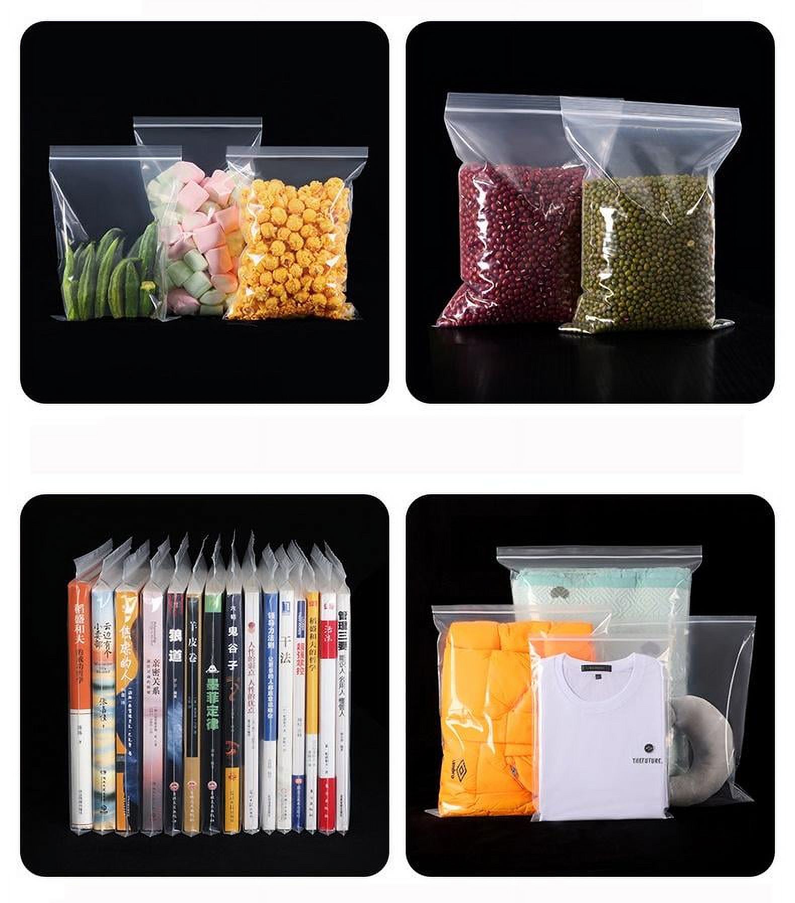 Primepacks 200 Clear Reclosable Poly Bags – 4x6 Inch, 2.36 MIL, Zipper Seal With Hang Hole