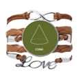 thumbnail image 1 of El espacio geométrico matematica cono Pulsera de cuero Negro trenzado pulsera de cuerda de amor Unbranded M, 1 of 3