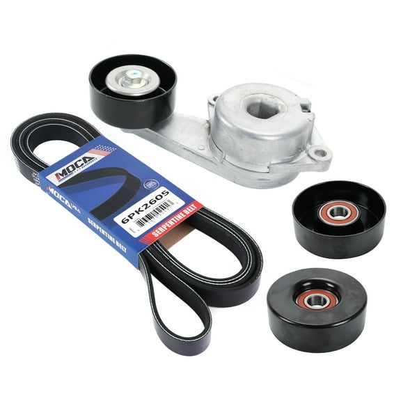 MOCA AUTOPARTS Serpentine Belt Drive Component Kit Fit for 2009-2014 Ford Expedition 5.4L & 2009-2010 Mercury Mountaineer 4.6L