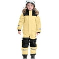 thumbnail image 3 of yocbz Snow Wear For Toddler Boy Kids Snowsuit - Boys & Girls Waterproof Jumpsuit Winter Ski Suit Coveralls Yellow,Size for 100, 3 of 7