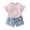 Z4-Pink, variant on Kid Toddler Girl Clothes Summer Short Sleeve Floral Printed Tee Shirt + Elastic Waist Shorts Summer Outfits Set Pink 7-8 Years