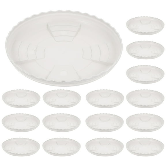 HONITANO 20Pcs Planter Plate For Outdoor Plants 14x14x0.6In White