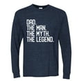 thumbnail image 2 of Wild Bobby, Dad The Man The Myth The Legend Father's Day Mens Long Sleeve Shirt, Vintage Heather Navy, Large, 2 of 6