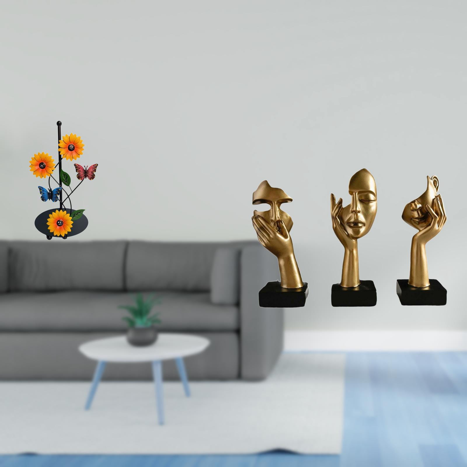 Fiocias Toilet Paper Holder Paper Towel Holder Countertop Kitchen Roll Holders Thinker Statues Iron Resin Material Creative Character Face Decor Suitable for