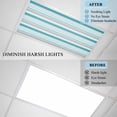 thumbnail image 4 of 3 Pack Minimalist Stripes Fluorescent Light Covers for Ceiling Lights Teal Green Grey Horizontal Stripe Modern Magnetic Ceiling Light Covers Overhead Light Filters for Office Classroom Home, 4 of 9