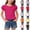 Style1-Hot Pink girls shirts, variant on Maqroz Girls Solid Color Short Sleeve Puff Sleeve Top Summer Soft Cotton Crewneck Breathable Tee for Casual 1-15 Years