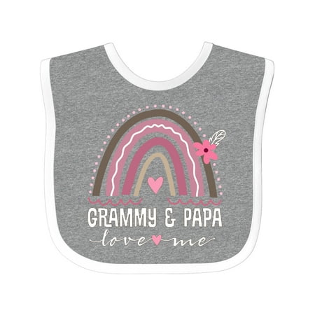 

Inktastic Grammy and Papa Love Me Rainbow Girls Baby Bib