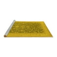 thumbnail image 2 of Ahgly Company Machine Washable Indoor Round Oriental Yellow Industrial Area Rugs, 3' Round, 2 of 4