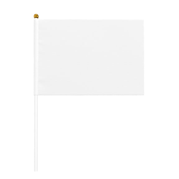 Handheld Flag Double-Sided Hand Waving Flag 8.2×5.5in Used For Team Activities Or Decoration In Decorative Places White Six Piece