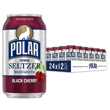 Polar Seltzer Water Black Cherry, 12 fl oz cans, 24 pack