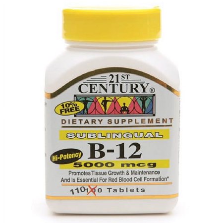 21St Century Sublingual Vitamin B-12 5000 Mcg Tablets - 110 Ea  3 Pack