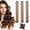Khaki, variant on Premium No-Heat Hair Styling Set with 4 Jumbo Soft Rollers, Comfortable Overnight Fabric Curler Kit for Voluminous Bouncy Waves, Professional Hair Care Tool with Matching Headscarf, Dark Brown