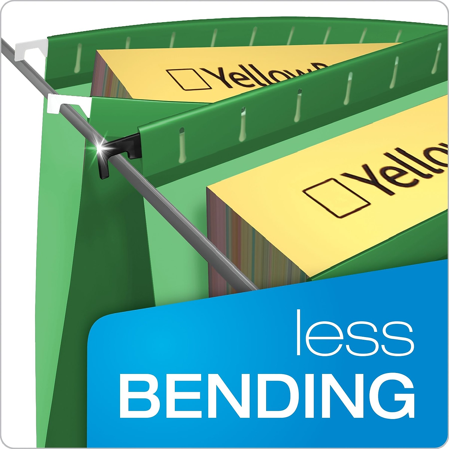 Pendaflex SureHook Hanging File Folder, Letter Size, 1/5 Cut Tabs, Bright Green, Pack of 20