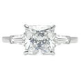 thumbnail image 5 of 3.5 ct Asscher Cut Real Genuine Natural Diamond VS1-VS2 I-J 14K White Gold Three-Stone Promise Wedding Statement Engagement Designer Ring W/ Crystal side stones size 4, 5 of 7