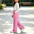 thumbnail image 4 of LIaqionyy Big Girls Sweatpants Kids Joggers Wide Leg Sweat Pants Elastic Waist Casual Pant with Pockets, 4 of 8
