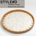 thumbnail image 2 of Rattan Round Serving Tray,Hand Woven Serving Basket with Boho Base, Wicker Fruit/Bread Serving Basket, 2 of 8