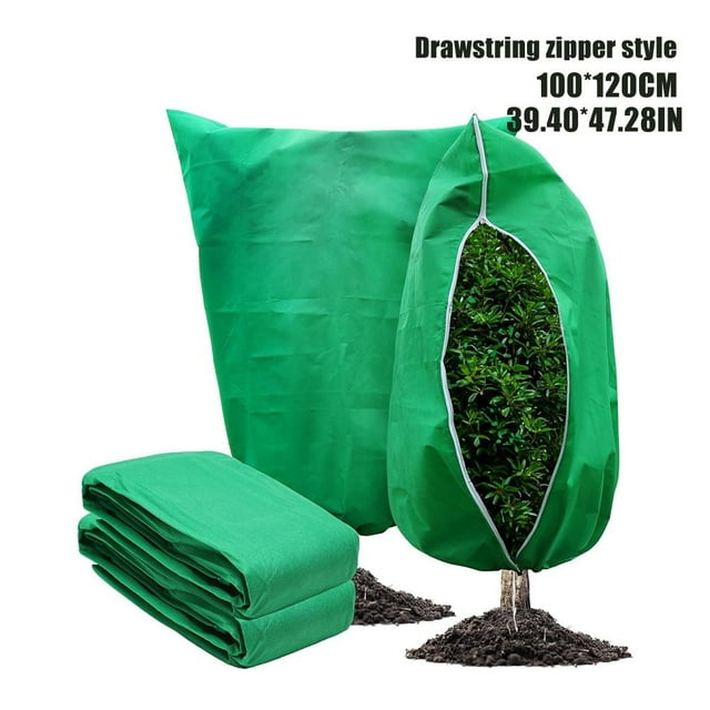 Frost-Resistant Plant Cover for Shrubs & Potted Plants Waterproof, Breathable, Reusable with Zipper & Drawstring, Winter Protection