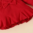 thumbnail image 6 of yboeqw 3 Piece Infant Baby Girl Clothes Fall Outfits Ribbed Long Sleeve T-Shirt and Leggings + Headband Fall Winter Set 6 9 12 18 24 Months,Size 9-12 Months, 6 of 9