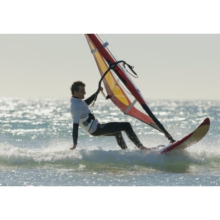 Windsurfing Los Lances Beach Tarifa Spain Canvas Art - Ben Welsh Design Pics (36 x 24)