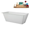 thumbnail image 3 of 59" Streamline B-392-147-BL Soaking Freestanding Tub and Tray With Internal Drain in Matte Black, 3 of 10