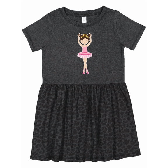 Inktastic Ballerina with Two Buns Girls Toddler Dress