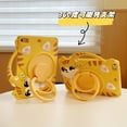 thumbnail image 5 of ELEHOLD for iPad mini 7 (A17 Pro)2024/6th Case,Cute Cartoon Soft Silicone Rotating Handle Stand Shock-Absorbent iPad Case with Pencil Holder and Shoulder Strap,Yellow Cat, 5 of 7