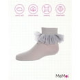 thumbnail image 6 of MeMoi Hello Darlin' Flower Petal Cotton Blend Anklet Socks - Girls - Female, 0, Silver Cloud, 6 of 7