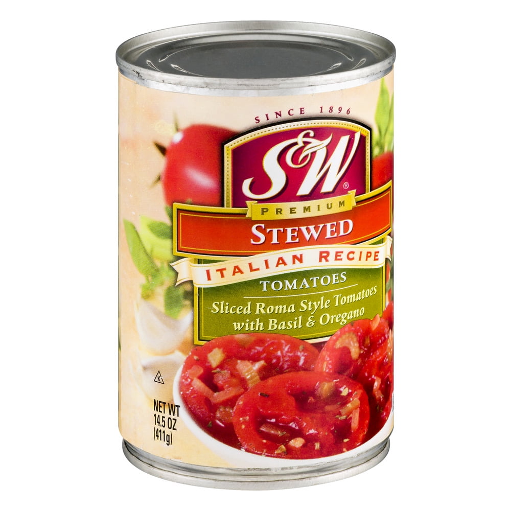 S&W Italian Recipe Canned Stewed Tomatoes, 14.5 oz Can