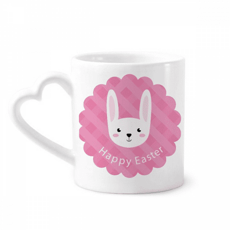 

Happy Easter Festival Bunny Pattern Mug Coffee Cerac Drinkware Glass Heart Cup
