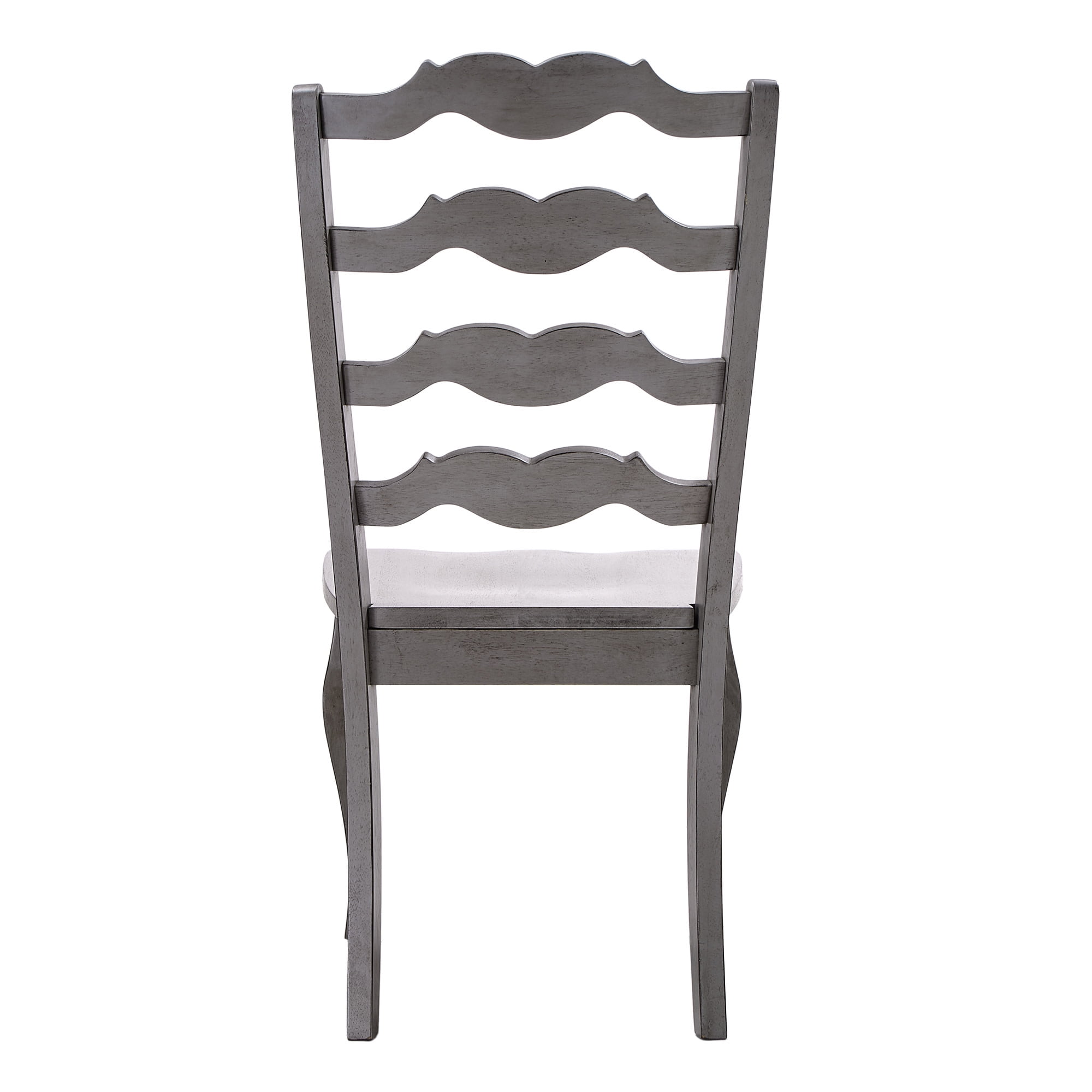 Weston Home Farmhouse French Ladder Back Wood Dining Side Chairs, Antique Grey (Set of 2)