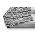 thumbnail image 3 of Grey Soft Flannel Fleece Throw Blanket, Chevron Striped ZigZag Pattern on Rustic Wooden Planks Design Monochrome Print, Cozy Plush for Indoor and Outdoor Use, 50" x 60", Grey White, by Ambesonne, 3 of 6