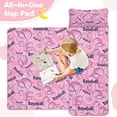 thumbnail image 4 of Pink Baseball Caps and Balls Pattern Toddler Nap Mats for Kids Preschool,Sleeping Mat Bag or Kids,Toddler Sleeping Bag,Toddler Nap Mat or Daycare, 4 of 6