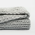 thumbnail image 3 of Comfort Canopy - Throw Blanket, Light Gray Chunky Soft Acrylic Hand-Knit, 3 of 10