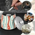 thumbnail image 4 of Yayeee Ashtray with Lid for Cigarette Smokeless Stainless Steel Home Ash Holder, Light Blue Pattern, 4 of 7