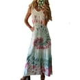 thumbnail image 1 of Robe Maxi Imprimée à Pois Floraux Boho pour Femmes, Décontractée, Enveloppante, Été, Paisley, Fluide, Soirée, Vacances, Longue Robe d'Été, 1 of 2